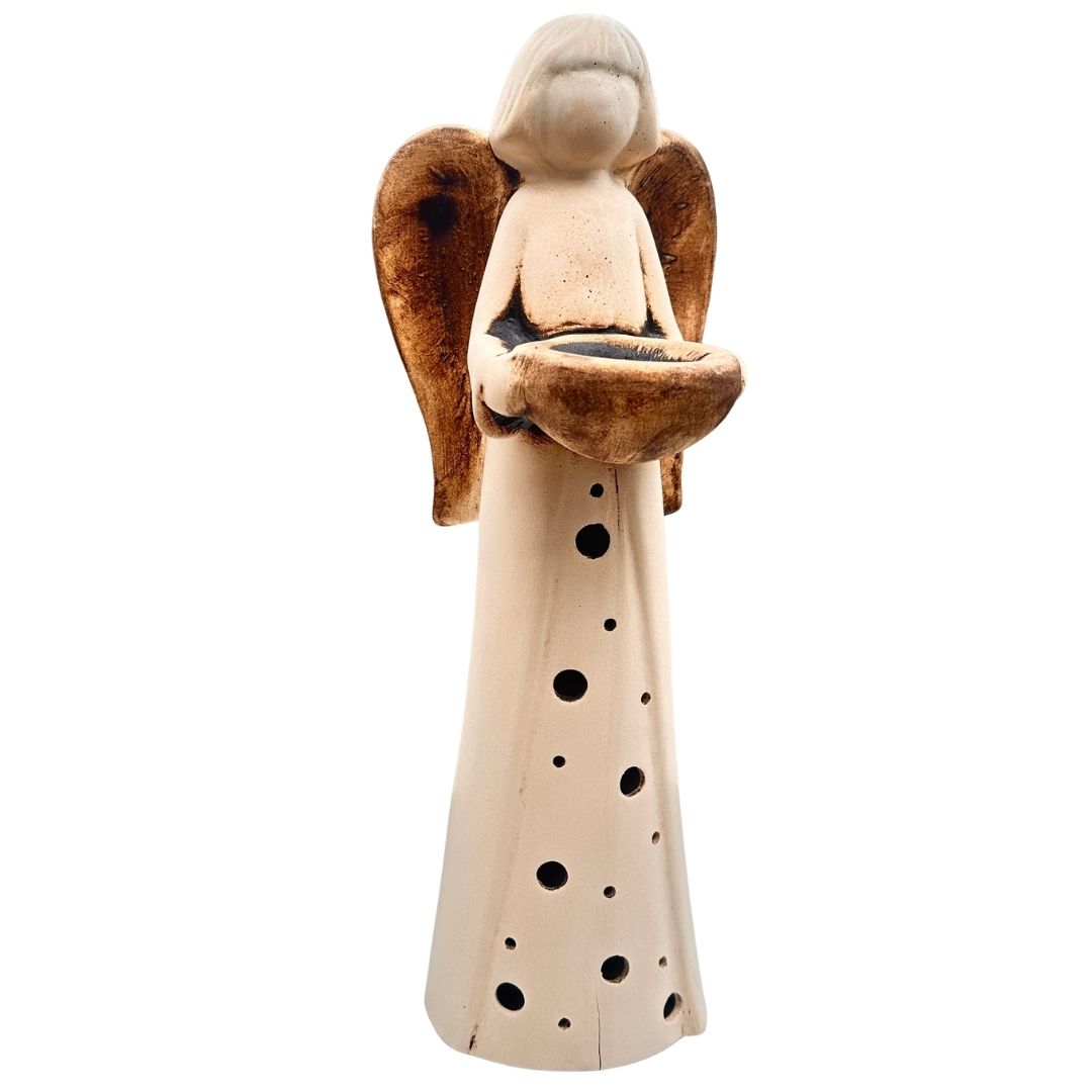 Keramický anděl svícen 40 cm